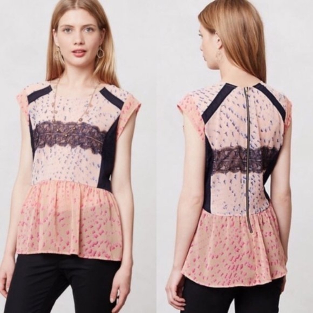 Maeve Evangeline peplum top Anthropologie
